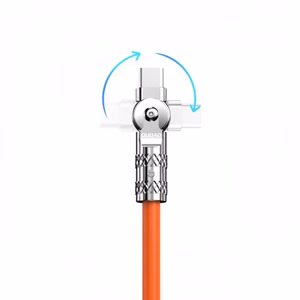 USB laidas Dudao L24CL (180' kampas) Oranžinis Type-C / Lightning 100cm (iki 30W)