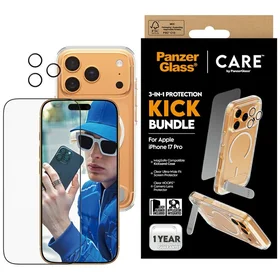 CARE by PanzerGlass funkcionalus rinkinys 3in1 dėklas + stiklas + lęšio apsauga iPhone 17 Pro