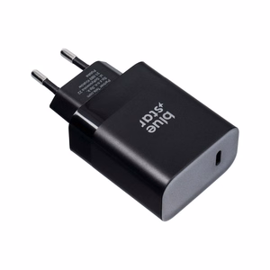 BLUE STAR kelioninis įkroviklis Type C + kabelis Type C į Type C PD QC4.0 3A 45W TFB-TC-45WPD juodas