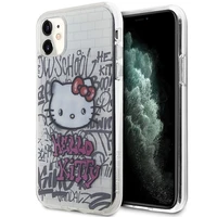 Hello Kitty IML Kitty ant plytų grafiti dėklas iPhone 11 / Xr - balta