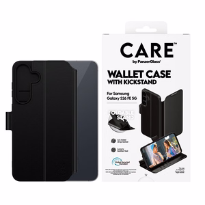 CARE by PanzerGlass piniginės tipo dėklas Samsung Galaxy S26 FE, juodas