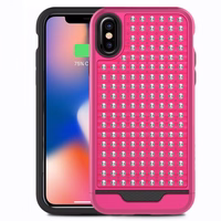 Zizo Star Diamond Hybrid Cover iPhone X (rožinis/juodas)