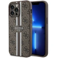 Guess 4G Printed Stripes Magnetinis dėklas telefonui iPhone 15 Pro Max - rudas