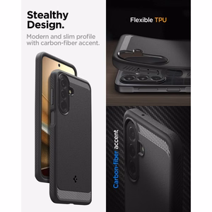 Spigen Rugged Armor dėklas, skirtas „Samsung Galaxy A27 5G“ – matinis juodas