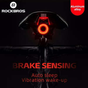 Rockbros Q5 galinis dviračio žibintas su Intelligent Stop System - juodas