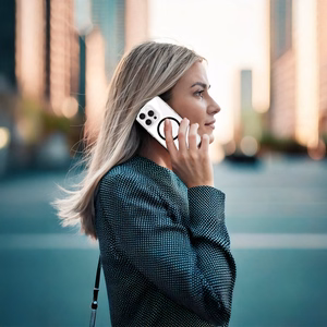 Blizgus Magsafe Skaidrus dėklas telefonui iPhone 15 Pro Max juodas