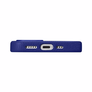 iCarer Litchi Premium odinis dėklas iPhone 14 Magnetinis odinis dėklas su MagSafe Tamsiai mėlynas (WMI14220709-DB)