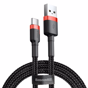 Baseus kabelis Cafule USB - USB-C 1,0 m 3A raudonas-juodas