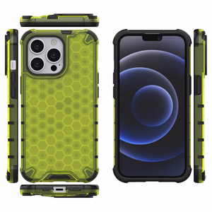Honeycomb Case šarvu dangtelis su TPU buferiu iPhone 13 Pro žalias