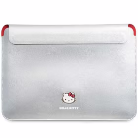 Hello Kitty PU Metal Logo dėklas 14" nešiojamam kompiuteriui - sidabrinis