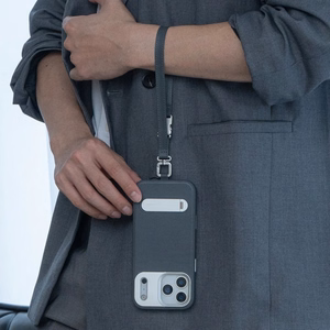 Moshi Kameleon MagSafe dėklas, skirtas iPhone 17 Pro Max, su atrama, „Midnight Gray“ spalvos