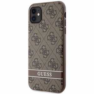 Guess GUHCN61P4SNW iPhone 11 / Xr rudas kietasis dėklas 4G Stripe