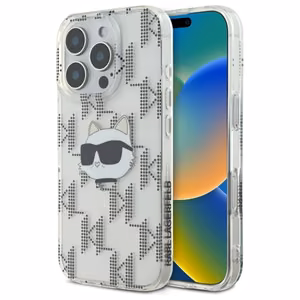 Karl Lagerfeld IML Choupette Head Electroplated Dėklas telefonui iPhone 16 Pro Max - skaidrus