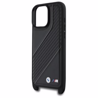 BMW M Edition anglies juosta ir dirželis dėklas telefonui iPhone 16 Pro Max - juodas