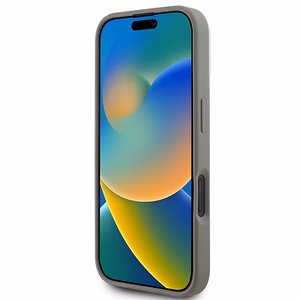 DKNY Languotas raštas magnetinis iPhone 16 dėklas - smėlinis