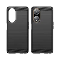 Lankstus anglies rašto dėklas Oppo A98 5G telefonui Carbon Case - juodas