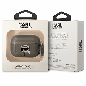 Karl Lagerfeld KLAPHNIKTCK AirPods Pro dėklas juodas/juodas Karl's Head
