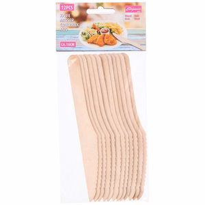 Cuisine Elegance vienkartiniai mediniai peiliai, 12 vnt.