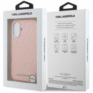 Karl Lagerfeld FW Stamped Karl MagSafe Dėklas iPhone 16 - rožinis