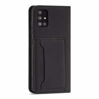 Magnetinis kortelių dėklas Xiaomi Redmi Note 11 Pro piniginė kortelių laikiklis juodas