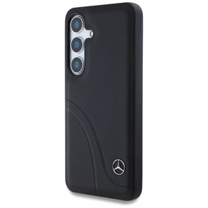 Mercedes Odinis Kreivės siūlės dėklas Samsung Galaxy S25 - juodas