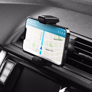 Automobilinis universalus telefono laikiklis Forcell (H-CF509) tvirtinamas ant ventiliacijos grotelių, juodas