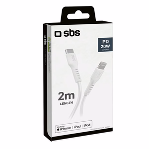 SBS TECABLELIGTC2W USB-C - Lightning kabelis 2 m - baltas