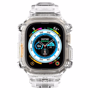 Spigen Rugged Armor Pro dėklas ir dirželis, skirtas Apple Watch Ultra 49 mm (skaidrus)
