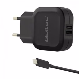 Qoltec 50188 mobiliojo įrenginio kroviklis Knyginis kompiuteris, Išmanusis telefonas, Išmanusis laikrodis, Planšetinis kompiuteris, Telefonas, Universalus Juoda AC, DC Vidaus