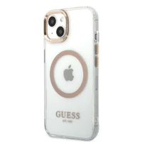 Guess GUHMP13MHTRMD iPhone 13 6.1 "auksinis / auksinis kietas dėklas Metalinis kontūras Magnetinis