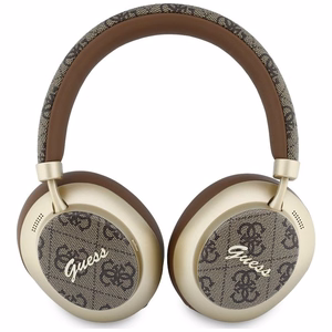 Belaidės ausinės Guess ENC 4G Gold Script Metal, rudos