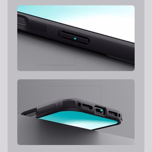 "Nillkin Super Frosted Shield Pro MagSafe" dėklas, suderinamas su "iPhone 17 Pro" - skaidrus, juodas