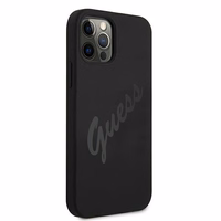 Guess GUHCP12LLSVSBK iPhone 12 Pro Max 6.7" juodas/juodas kietas dėklas Script Vintage