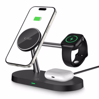 Tech-Protect A12 3in1 MagSafe indukcinis įkroviklis išmaniajam telefonui / ausinėms / išmaniajam laikrodžiui - juodas