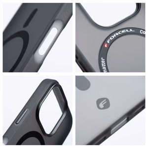 FORCELL F-PROTECT Lygiai su dviejų sluoksnių 4D technologija, militarinio kritimo testo suderinamas su MagSafe SAMSUNG S25 PLUS - dūminis juodas