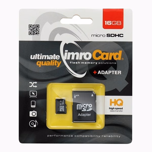 Imro atminties kortelė 16GB microSDHC cl. 6 + adapter