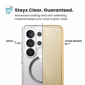 Speck Presidio Perfect-Clear Magnet dėklas, skirtas Samsung Galaxy S26 Ultra, „Clear / Silver“ spalvos