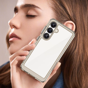 Kosminis dėklas su gelio rėmu Samsung Galaxy S25 - skaidrus juodas