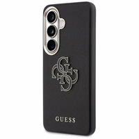 Guess dėklas Grained Big 4G Metal Logo for Samsung Galaxy S26 juodas