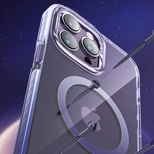 Kingxbar PQY Ice Crystal Series magnetinis dėklas telefonui iPhone 14 Plus MagSafe pilkas