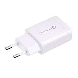 Įkroviklis Forcell (1xUSB 2.4A 18W) baltas