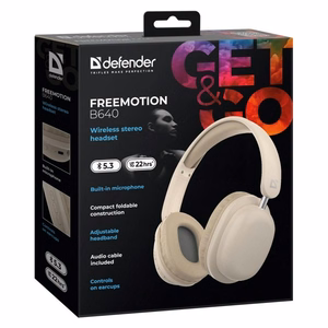 Ausinės DEFENDER BLUETOOTH FREEMOTION B640 smėlinės