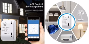 TUYA išmanusis 1 kanalo jungiklis, Wi-Fi, RF, 10A, DC 7-32V