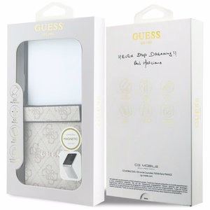 Rausvas „Guess 4G Classic MagSafe“ dėklas, skirtas „Samsung Galaxy Z Flip8“