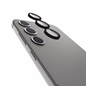 Case-Mate Aluminum Ring Lens Protector apsauginis kameros lęšių stiklas, skirtas Samsung Galaxy S24+, juodas