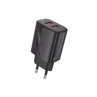 FONENG tinklo įkroviklis EU63 2.4A 12W 2xUSB + laidas Lightning juodas