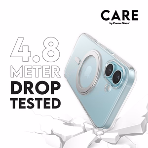 CARE by PanzerGlass Funkcinis dėklas telefonui su stovu iPhone 16 6.1" sidabrinis/sidabrinis Magnetinis 1325