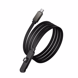 Cable with bracket USB C to USB C PD 60W Hoco 1,2 m U150 Exquisite black