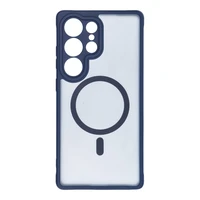 FULL MATTE MAG COVER dėklas telefonui suderinamas su MagSafe Samsung S25 Ultra mėlyna
