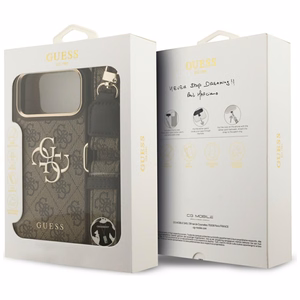 Guess 4G Big 4G Classic Logo Big Strap Metal Buttons dėklas iPhone 17 Pro Max (m) - rudas